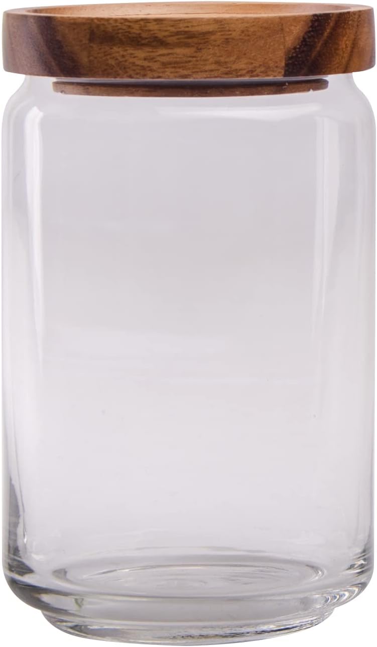 Billi Glass Canister With Stackable Wooden Lid (Medium) 750ML - Image 1